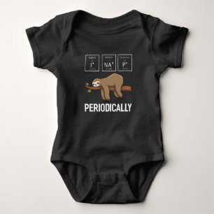 I Na P Periodically Funny Sloth Chemistry Science Baby Bodysuit