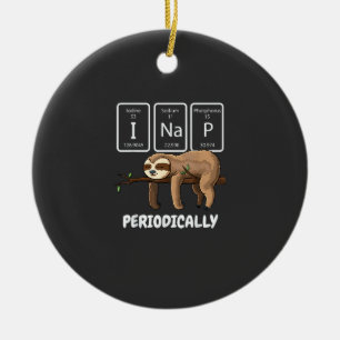I Nap Periodically Science Sloth Periodic Table El Ceramic Tree Decoration
