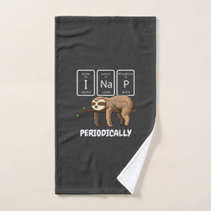 I Nap Periodically Science Sloth Periodic Table El Hand Towel
