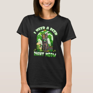 I Need A Beer Right Meow Tortoiseshell Cat Lucky T-Shirt