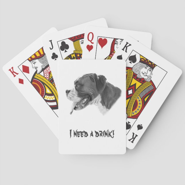 I Need a Drink! Funny Poker Night Playing Cards (Back)