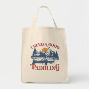 I Need A Good Paddling Retro Sunset Canoe Kayaking Tote Bag
