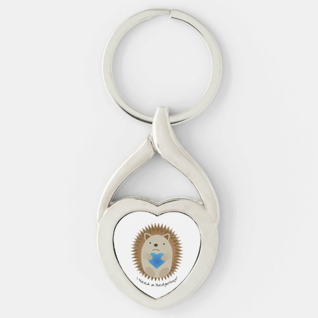 I Need a Hedgehug Hedgehog Key Ring (Front)