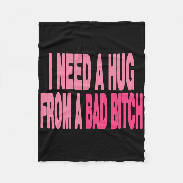 I Need A Hug From A D Merry Christmas  Fleece Blanket (Front)