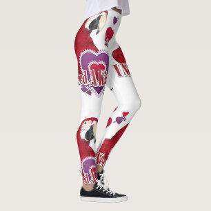 I Need A Kiss Parrot With Hearts Leggings
