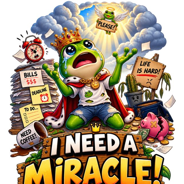 I NEED A MIRACLE – Funny Frog King T-Shirt (Creator Uploaded)