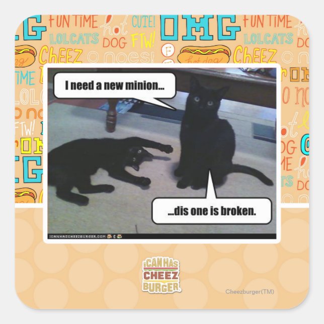 I need a new minion square sticker (Front)