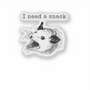 I Need a Snack – Crazy Possum Meme Design