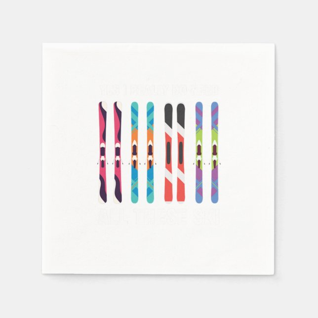 I Need All These Ski Skier Skiing Winter Sports Gi Napkin (Front)