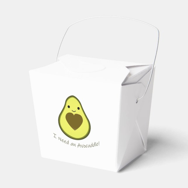 I Need an Avocuddle Cute Kawaii Avocado Favour Box (Front Side)