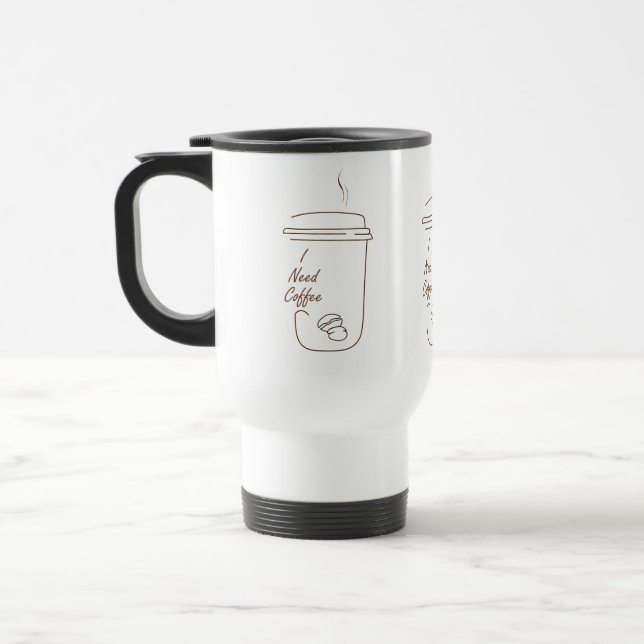 I Need Coffee Cute Doodle Mug (Left)