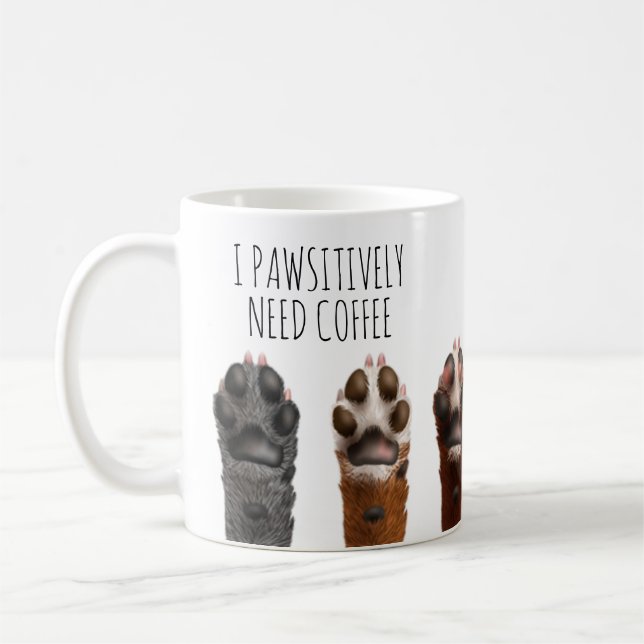 I Need Coffee Dog Mug (Left)