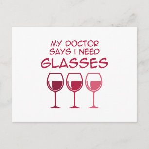 I need glasses holiday postcard