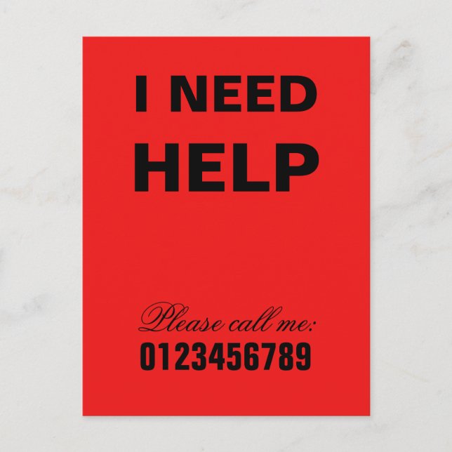 I need help Neighbourhood Assistance SOS Postcard (Front)