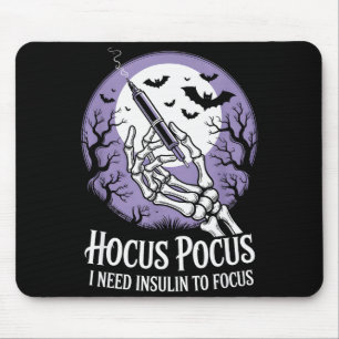 I Need Insulin To Focus Halloween Funny Design  Mouse Pad