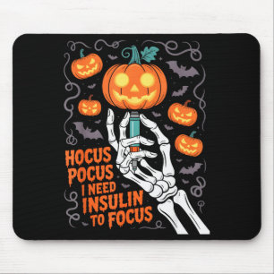 I Need Insulin To Focus Halloween Funny Design  Mouse Pad