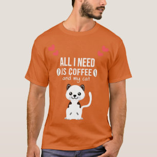 i need Is Coffee and my cat Funny cat Mother cat M T-Shirt