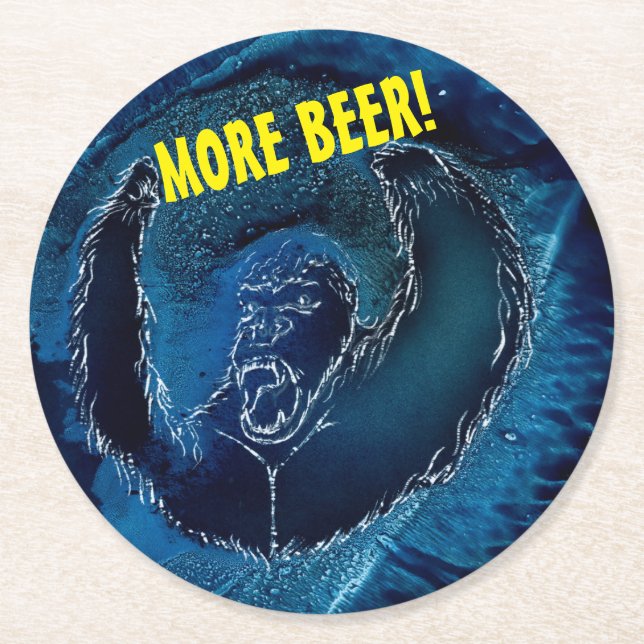 I Need More Beer Round Paper Coaster (Front)