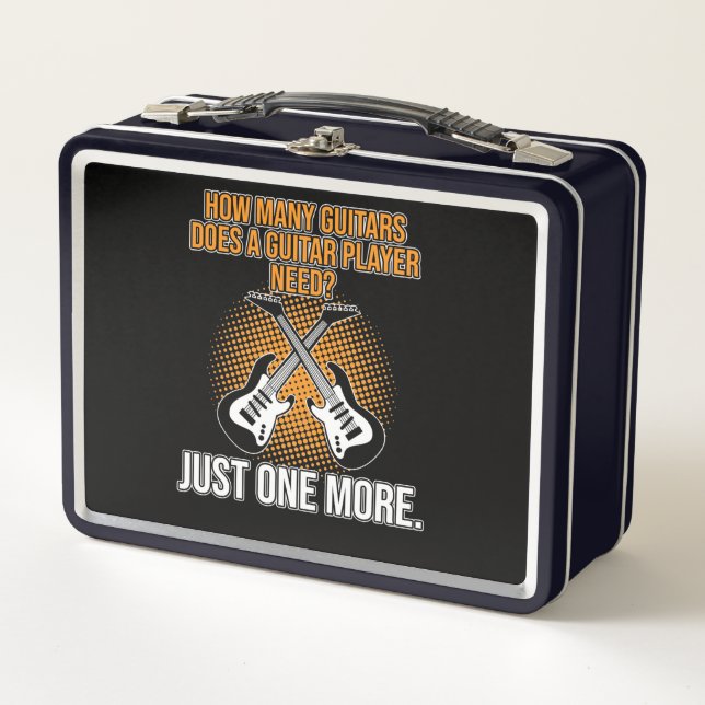 I Need More Guitars Music Player Musician Guitaris Metal Lunch Box (Front)