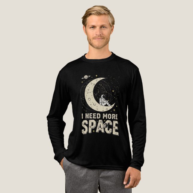 I Need More Space – Cosmic Moon Design Tri-Blend Shirt (Full Front)