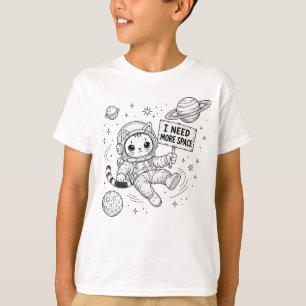 I Need More Space Funny Cat Astronaut T-Shirt