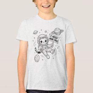 I Need More Space Funny Cat Astronaut Tri-Blend Shirt