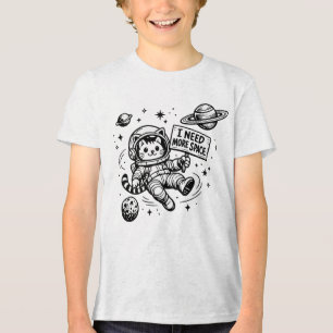 I Need More Space Funny Cat Astronaut Tri-Blend Shirt