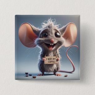 I Need My Coffee 15 Cm Square Badge