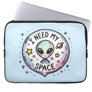 I Need My Space Cute Alien Laptop Sleeve