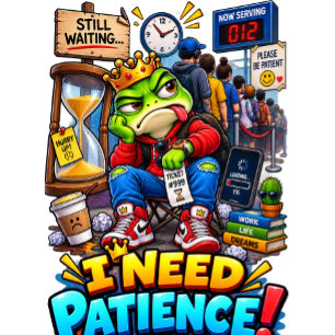 I NEED PATIENCE – Funny Frog T-Shirt