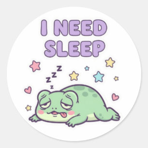 I Need Sleep Frog Sticker Cute Sleepy Frog Exhaust
