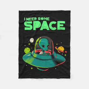 I Need Some Space Mental Health Awareness Ufo Alie Fleece Blanket