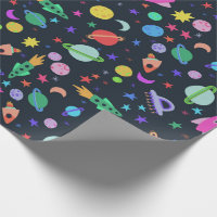 I Need Some Space UFO Planets Rocket Pattern Colou