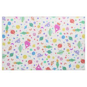 I Need Some Space Universe UFO Pattern Fabric