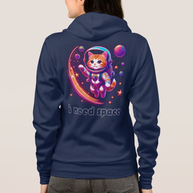 I Need Space Cat Front & Back Hoodie (Back)