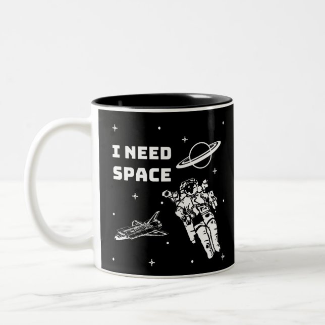 I Need Space Space Geek Two-Tone Coffee Mug (Left)