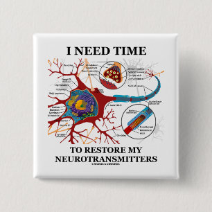 I Need Time To Restore My Neurotransmitters 15 Cm Square Badge