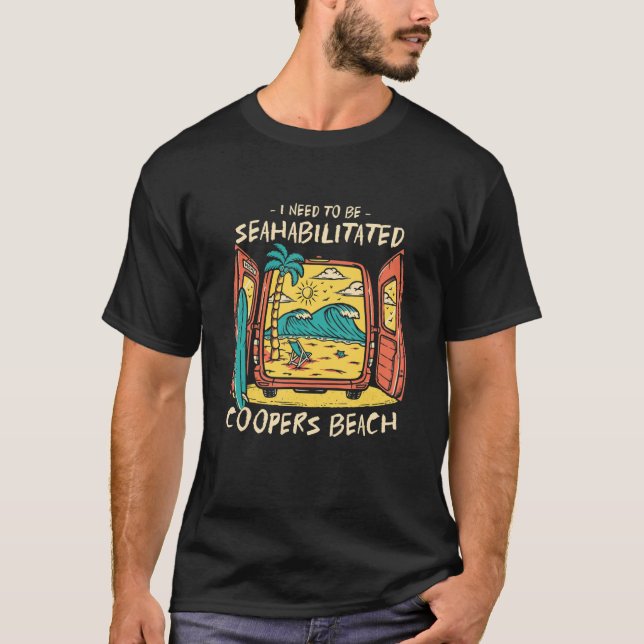 I Need To Be Seahabilitated Coopers Beach Summer V T-Shirt (Front)