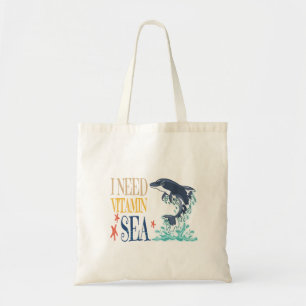 I Need Vitamin Sea Funny Orca Dolphin Summer Tote Bag