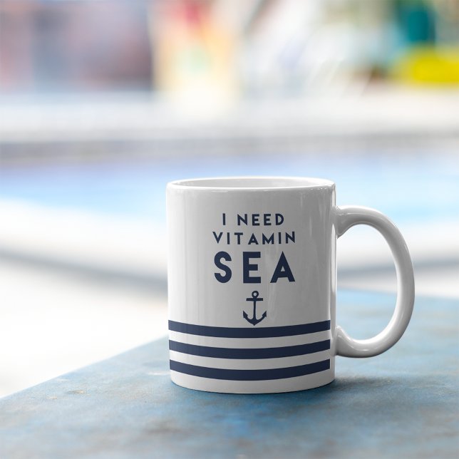 I Need Vitamin Sea Navy Anchor Quote Coffee Mug (Creator Uploaded)