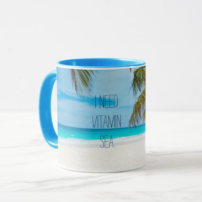 I Need Vitamin Sea Tropical Beach Palm Tree Mug (Front Left)