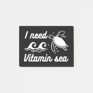 I  Need Vitamin Sea Turtle Post-it Notes