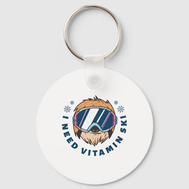I Need Vitamin Ski - Skiing  Key Ring (Front)