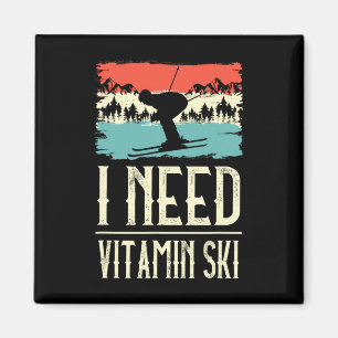 I Need Vitamin Skiing Lover Ice Ski Winter Sport S Magnet