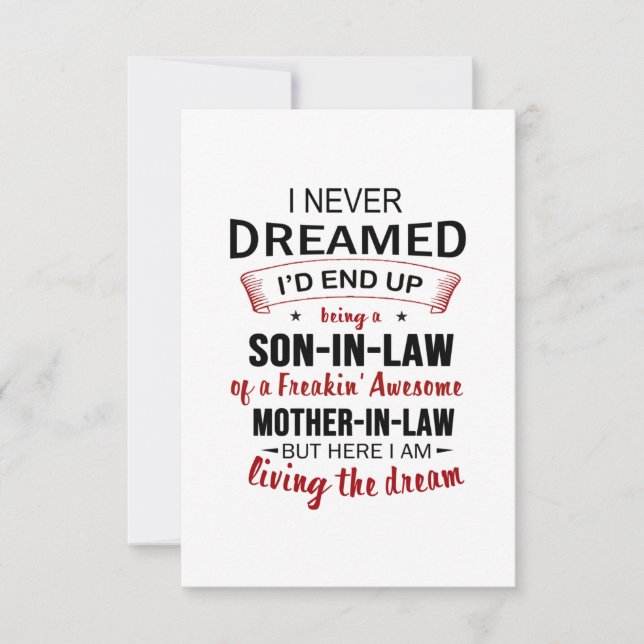 I Never Dreamed I'd End Up Being A Son-In-Law Invitation (Front)