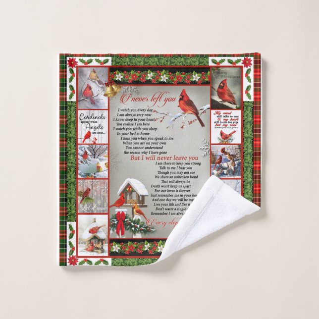 I Never Left You Christmas Cardinal Nice Gift Wash Cloth (Wash Cloth)