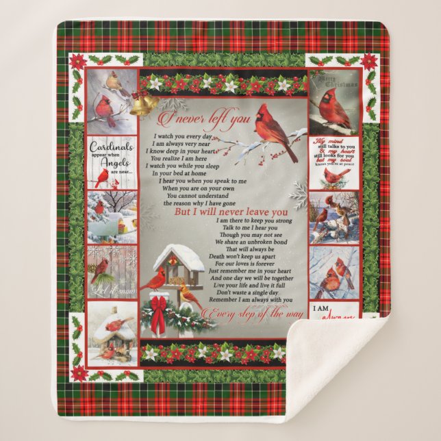 I Never Left You, Christmas Cardinal Quilt Blanket (Front)