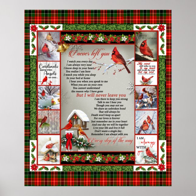 I Never Left You, Christmas Cardinal Quilt Blanket Poster (Front)