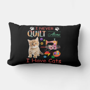 I Never Quilt Alone I Have Cats Sewist Quilting Lumbar Cushion
