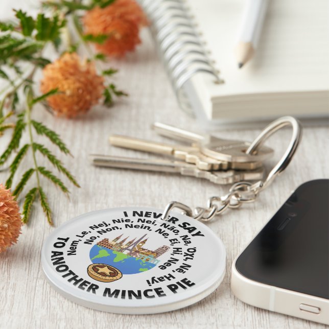 I Never Say No... To Another Mince Pie Key Ring (Front Right)